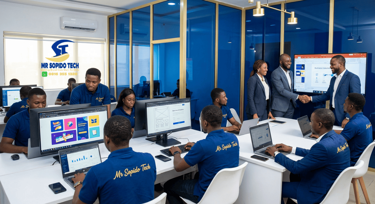 SOPIDOTECH team working in a professional digital workspace